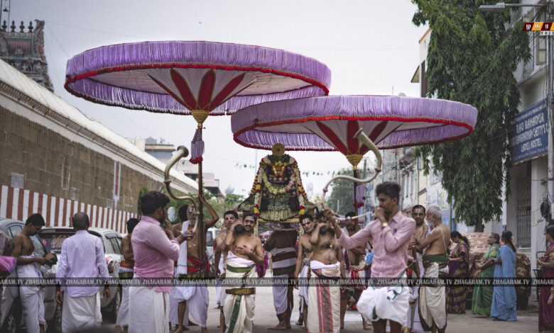 திருவல்லிக்கேணி ஸ்ரீபார்த்தசாரதி பெருமாள் கொடை உத்சவ சாற்றுமுறை நிகழ்வின் புகைப்படங்களின் தொகுப்பு! வைணவர்களின் 108 திவ்விய தேசங்களில் ஒன்றான திருவல்லிக்கேணி ஸ்ரீபார்த்தசாரதி பெருமாள் கொடை உத்சவ சாற்றுமுறை! ஸ்ரீபார்த்தசாரதி பெருமாள் பெரிய மாடவீதி புறப்பாடு கண்டருளினார். ஸ்ரீபார்த்தசாரதி எம்பெருமான் சிறப்பான சிகத்தாடை வெண்பட்டு கொண்ட அற்புத கொண்டையுடன் சேவை சாதித்தார். புறப்பாட்டில் பரந்து விரிந்த வெண்குடைகளுடன் தேரடி தெருவில் பெருமாள் புறப்பாடு நிகழ்வு!